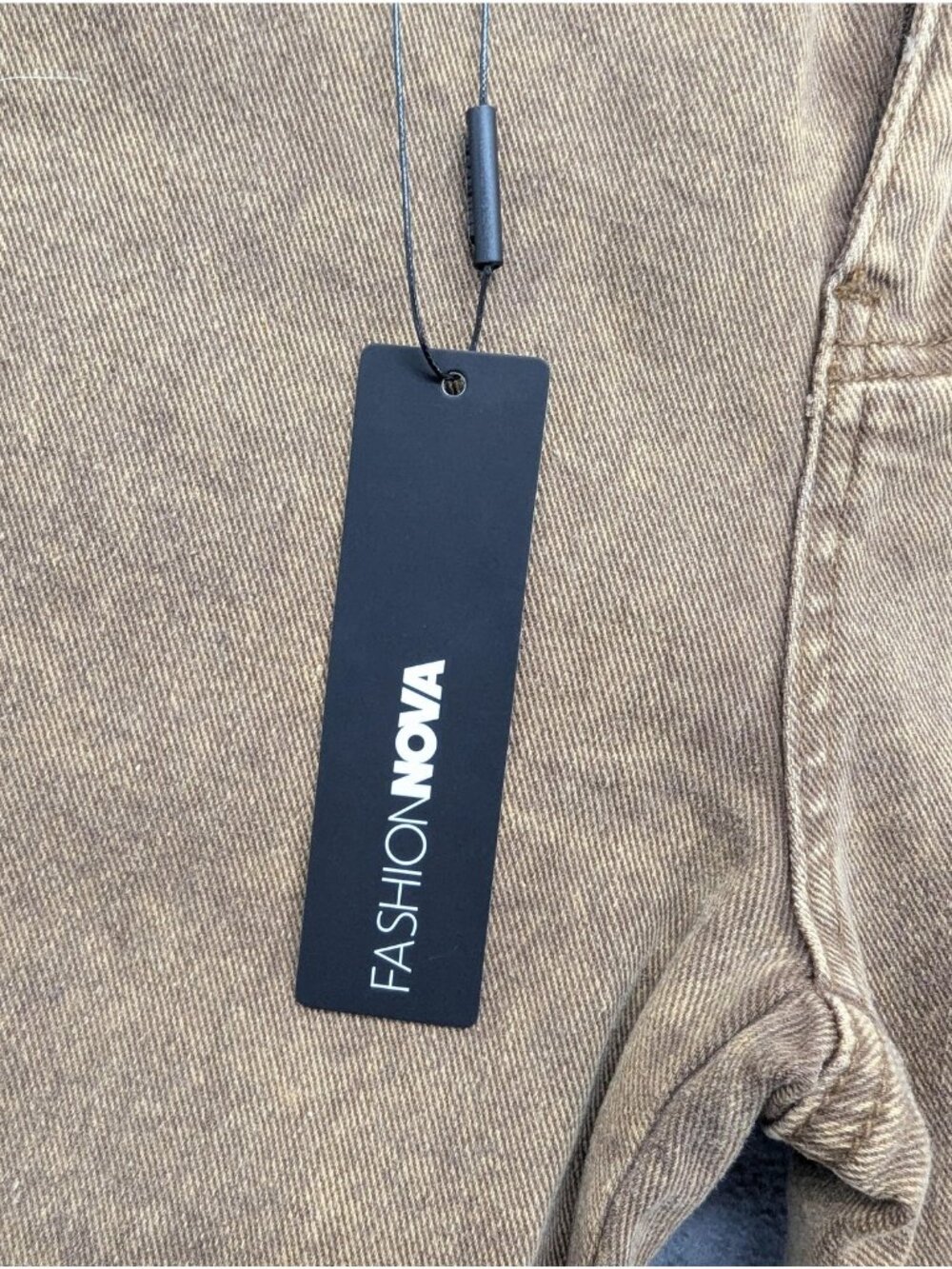 Fashion Nova Cargo Skinny Jeans Juniors 7 Brown Med Wash Mid Rise Stretch Denim - Picture 3 of 13